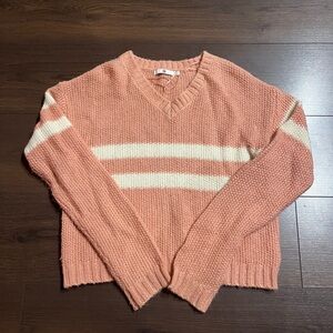 Women's Pink and Cream Sweater